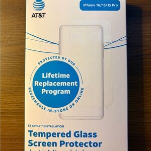 BRAND NEW Tempered Glass Screen Protector for iPhone 16/15/15 Pro - White